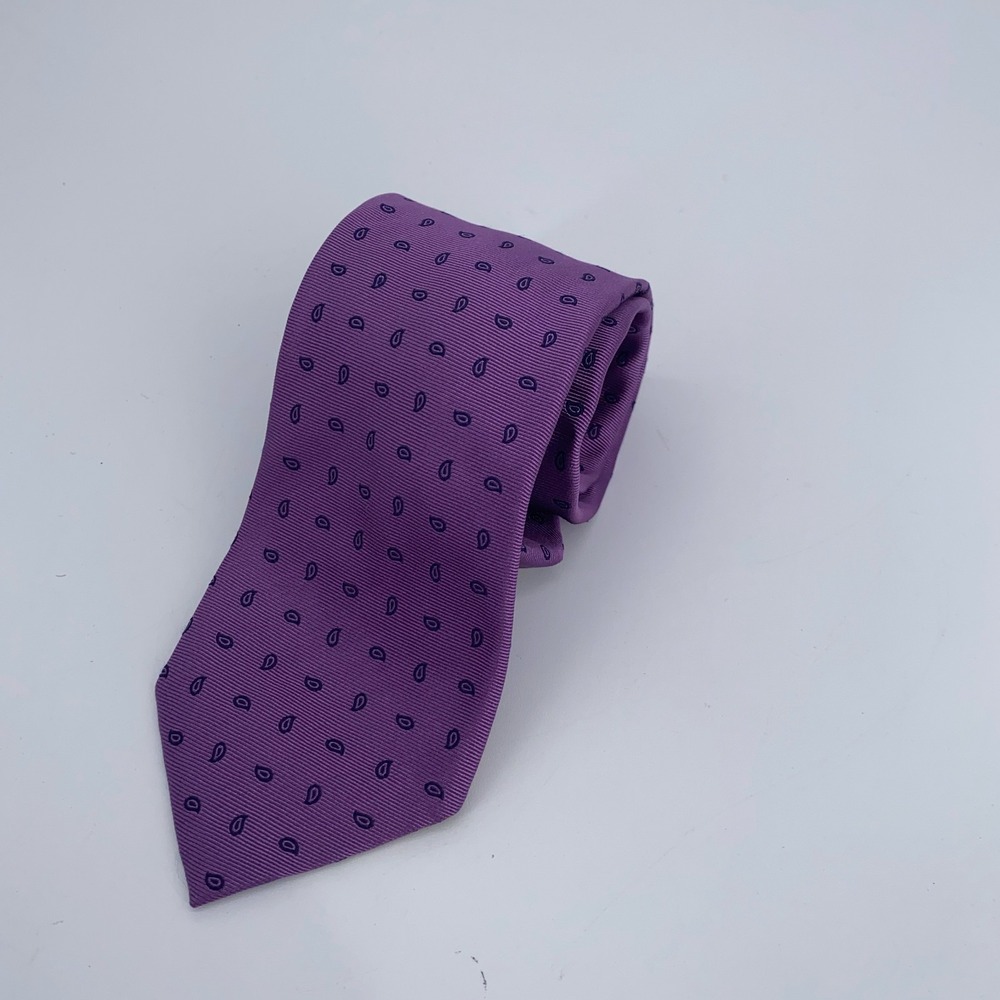 Eton Tie Mens One Size Pink Blue Paisley Silk‎ Classic Luxury Necktie Italy Made
